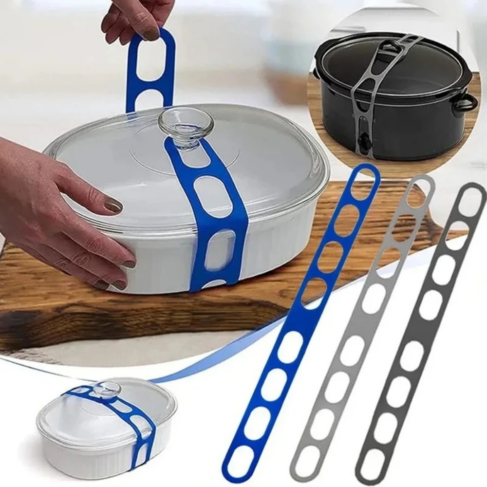 Camping Cooking Organizer - สายรัดซิลิโคนยืดหยุ่นสำหรับยึดฝาหม้อแบบใช้ซ้ำได้ อุปกรณ์จัดระเบียบฝาหม้ออเนกประสงค์สำหรับทำอาหารกลางแจ้งและตั้งแคมป์