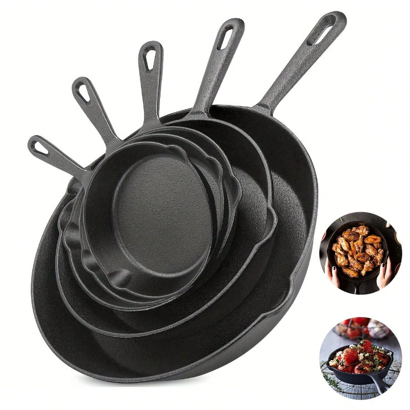 กระทะเหล็กหล่อสีดำ ขนาด 3/4/5  - Quality Camping Cooking Set บทวิจารณ์และราคา