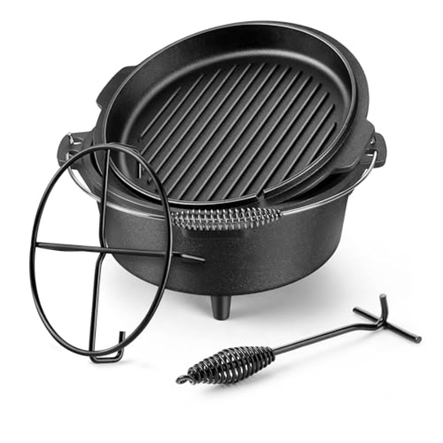 หม้อเหล็กหล่อขนาด 7 ควอร์ต แบบ - Camp Dutch Oven Cast บทวิจารณ์และราคา